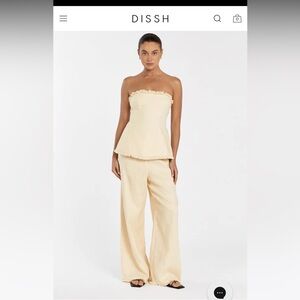 NWT DIISH Zahara linen pants butter yellow